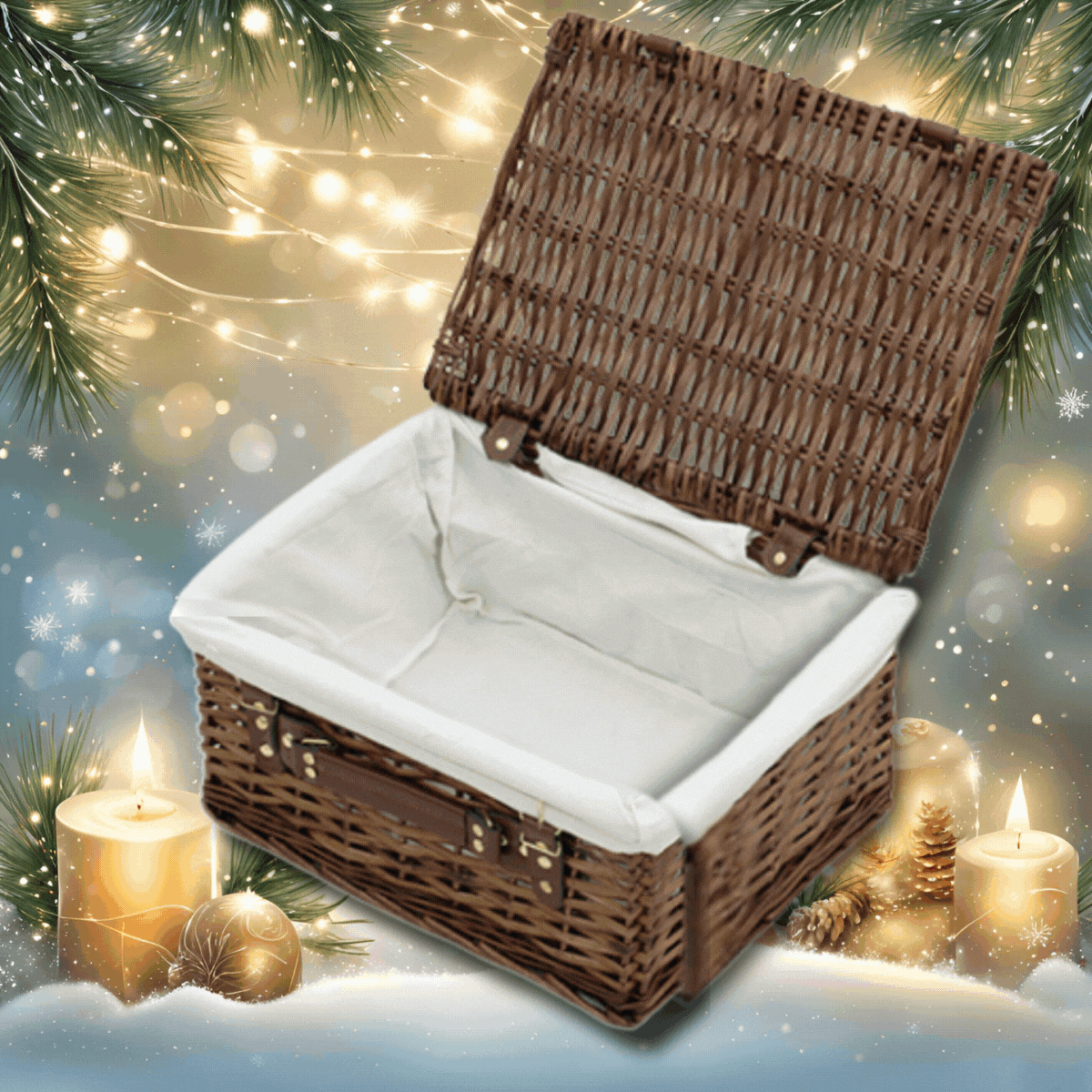 Luxury Christmas toy wicker storage basket for dogs in Pets Larder hamper