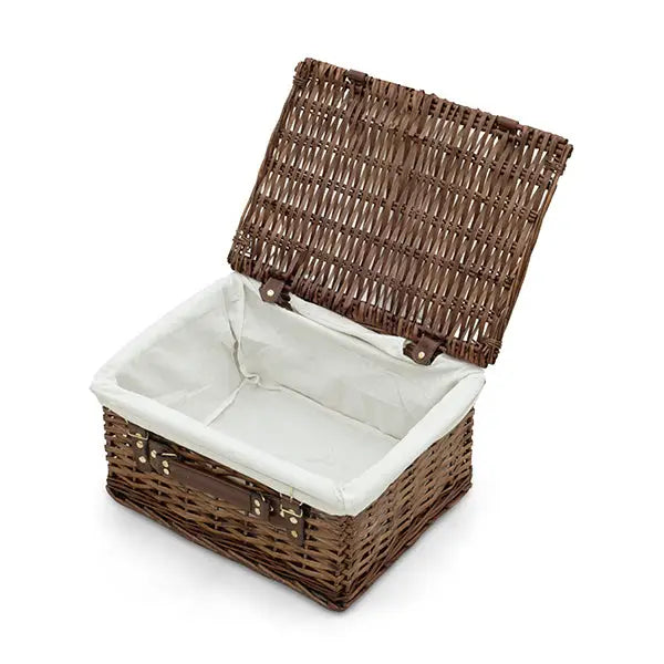 Luxury Christmas toy hamper for dogs with brown wicker laundry basket