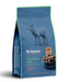 Blue bag of McAdams Skin and Coat Freeze Dried New Zealand Lamb dog food on a white background