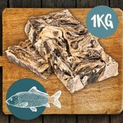 Mighty Fish Chews: 1kg dog fish fillet on wooden board