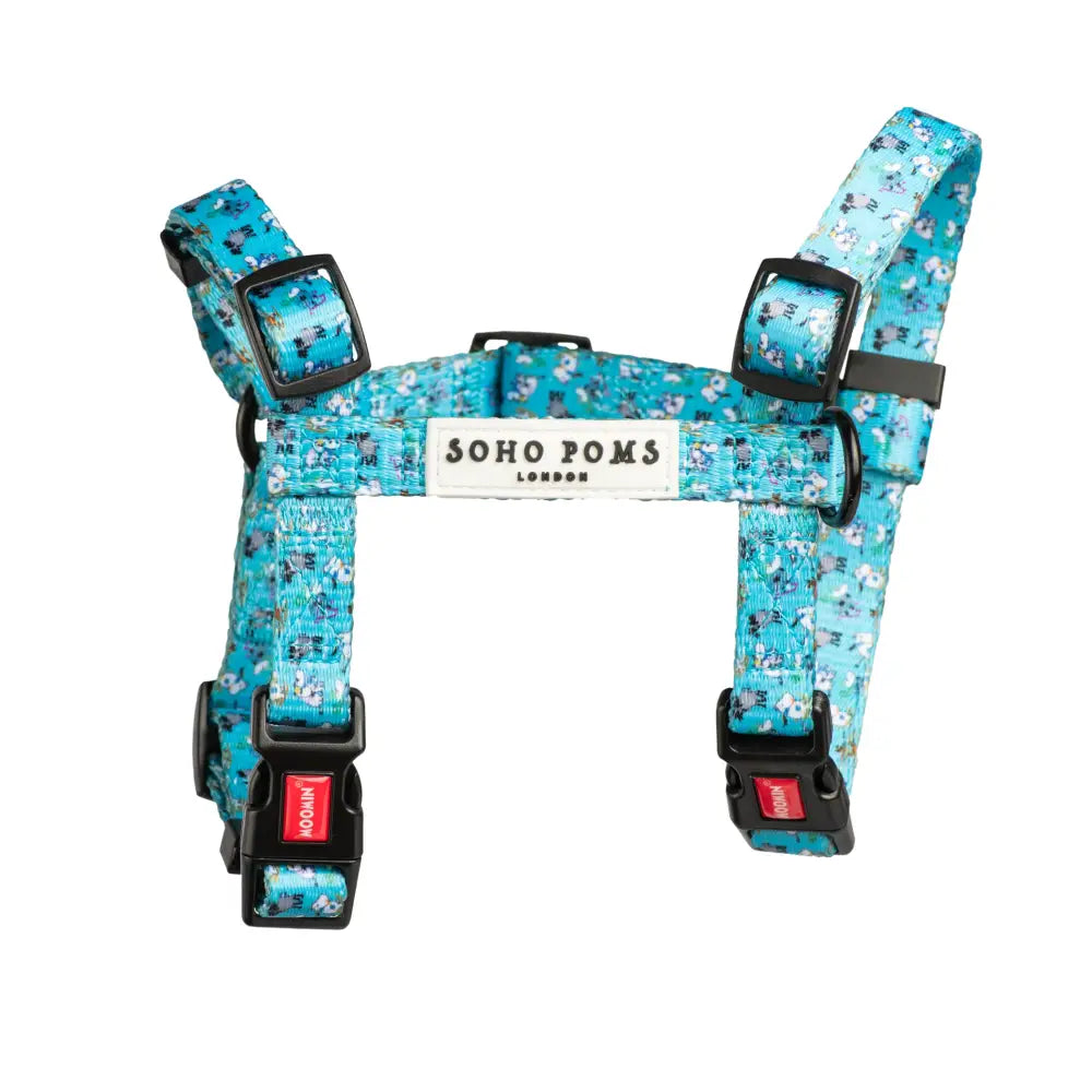 Moomins Blue Holiday Dogs H-Harness by Soho Poms - Dog Harnesses