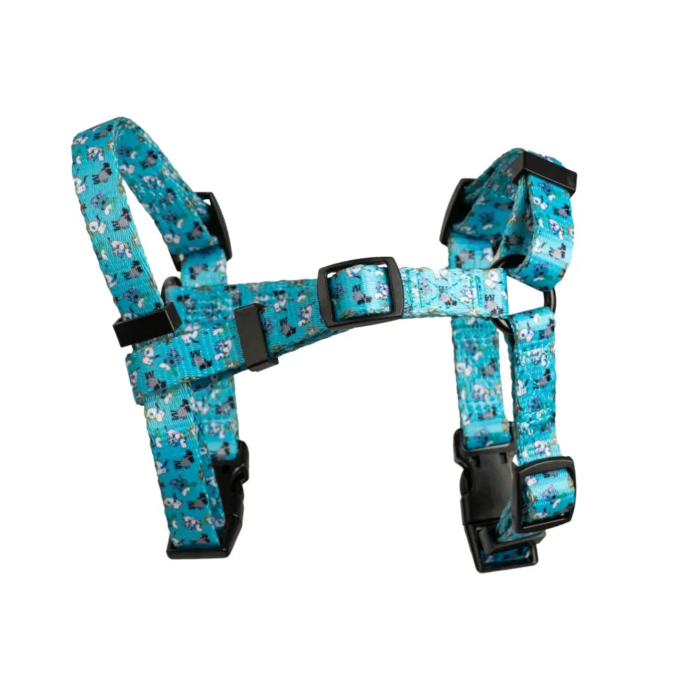 Moomins Blue Holiday Dogs H-Harness by Soho Poms - Dog Harnesses