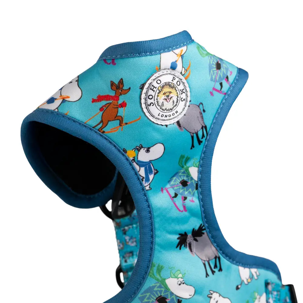 Moomins Blue Holiday Dogs Padded Harness by Soho Poms - Dog Harnesses