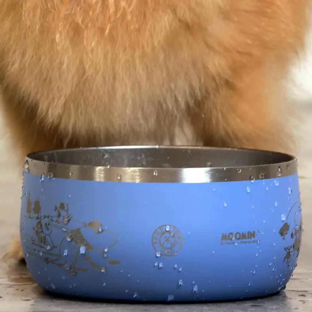 Blue Snoopy dog bowl with stainless steel rim and starry night design for natural cat food or dog food