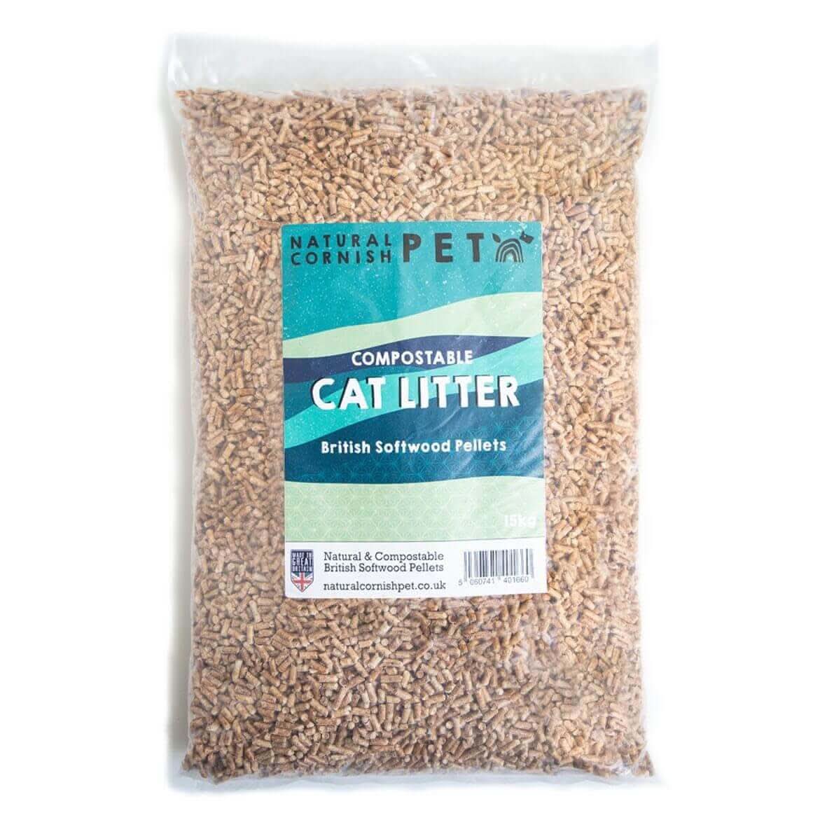 Compostable Cat Litter - 15kg Cat Accessories Natural Cornish Pet