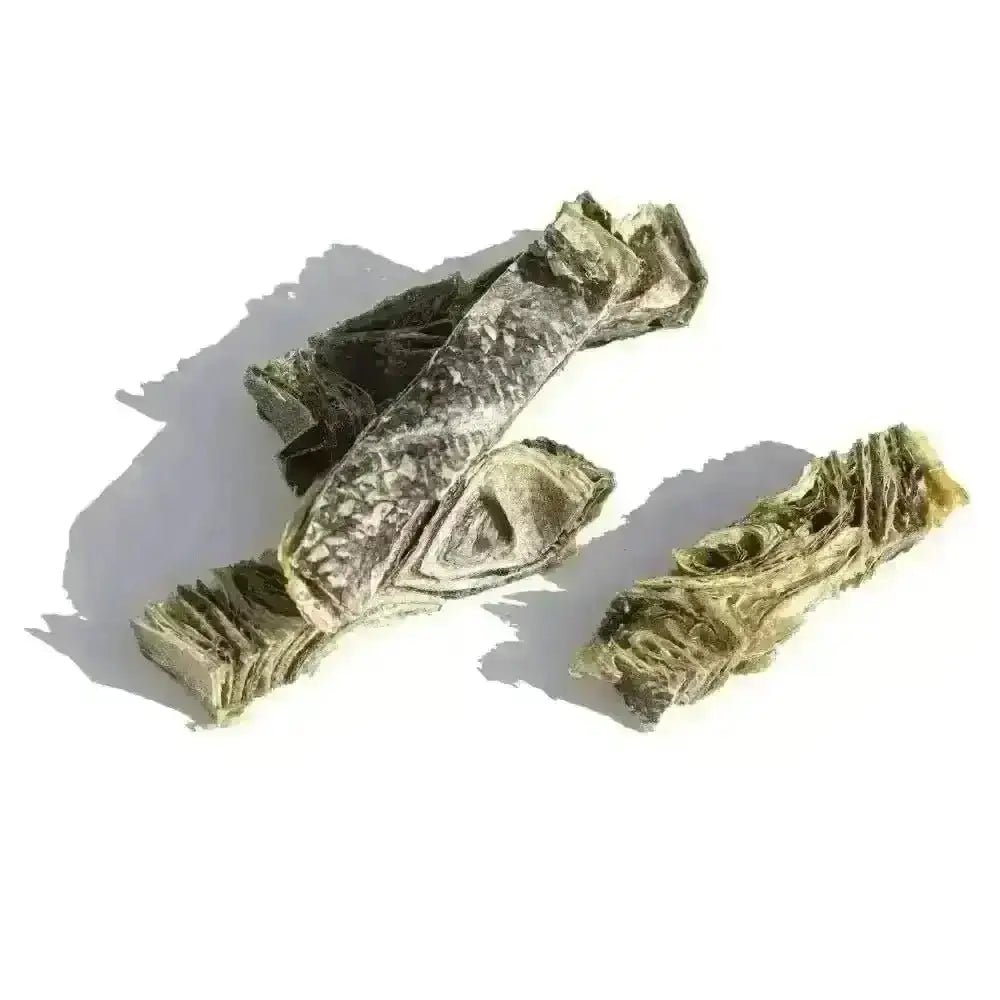 Dried oyster shells with natural texture and color variations for White Fish Skins in Fish Fingers