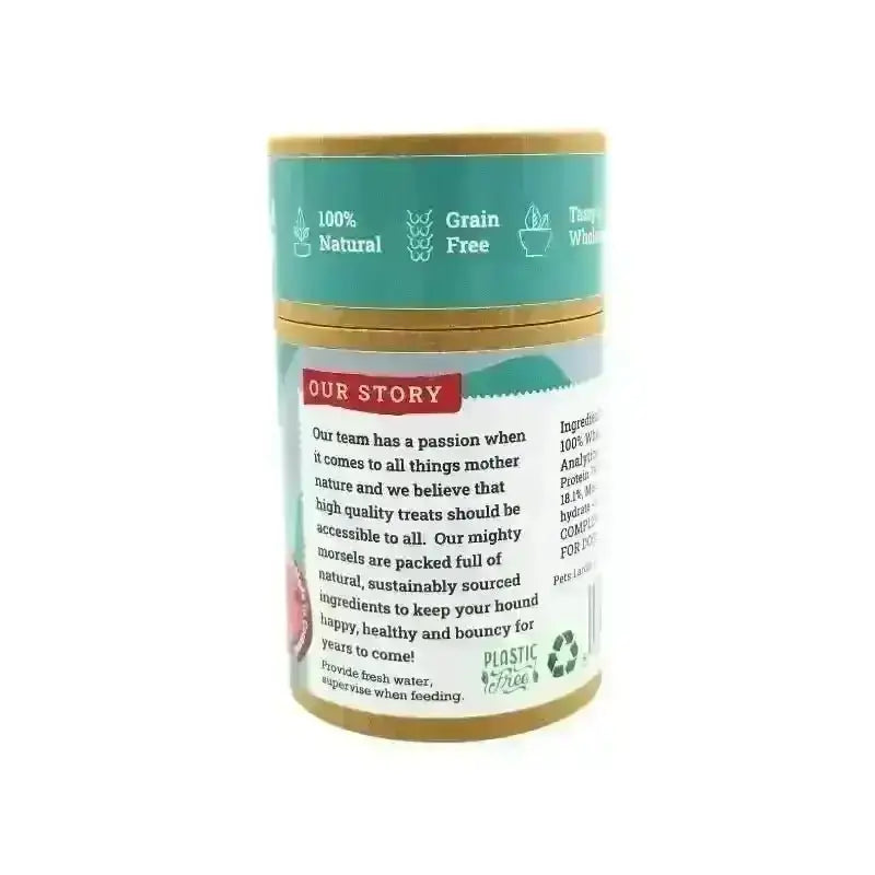 Natural Cornish Whitefish Fingers in plastic-free cylindrical container