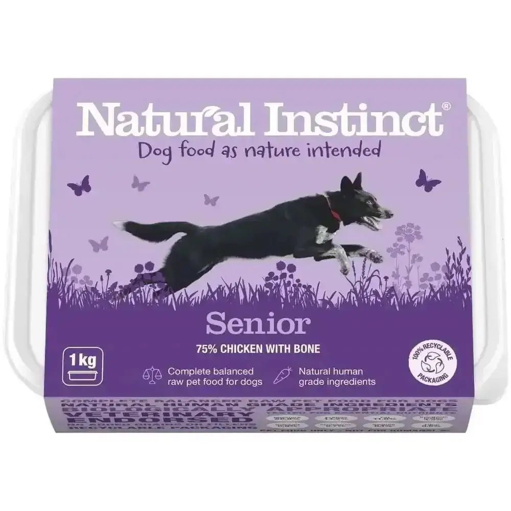 Natural Instinct Natural Senior dog food with chicken, butternut squash, salmon oil