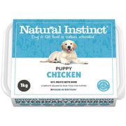 1kg Natural Instinct Puppy Chicken raw food tray with brewers yeast