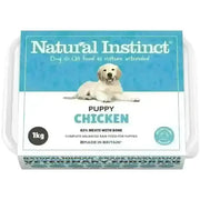 1kg Natural Instinct Puppy Chicken raw food tray with brewers yeast