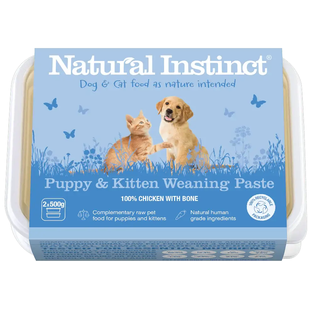 Natural Instinct Puppy Kitten Weaning Paste 100% Chicken with Bone