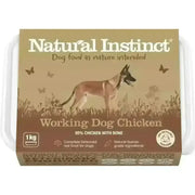 Natural Instinct Working Dog Chicken 1kg raw food with Belgian Malinois packaging