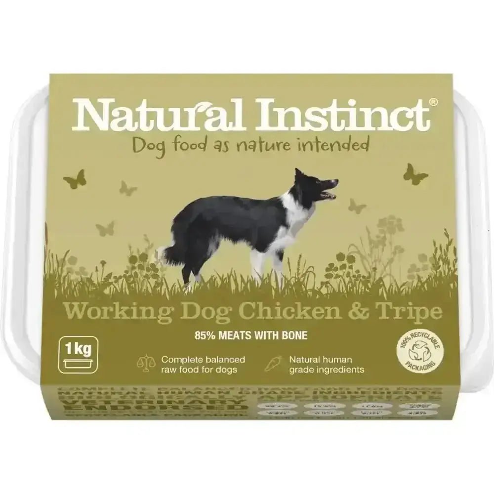 Natural Instinct Working Dog Chicken and Tripe 1kg Tray