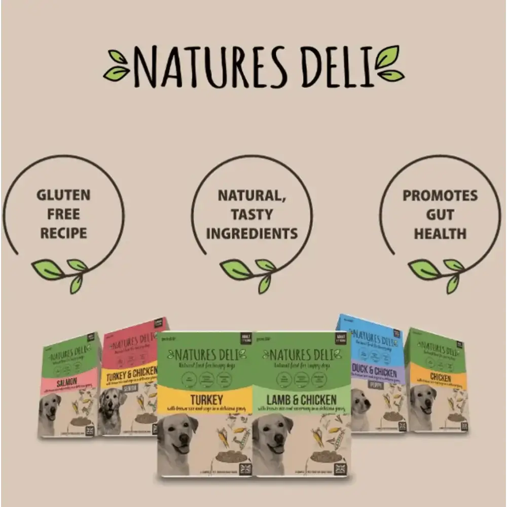 Natures Deli Chicken with Sage and Brown Rice dog food box, gluten-free natural recipe