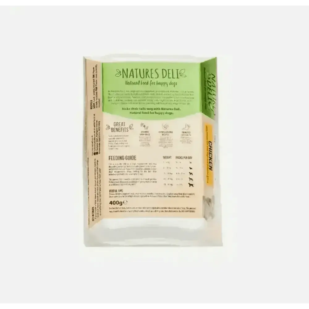 Natures Deli Chicken with Sage and Brown Rice dog food box, gluten-free natural recipe