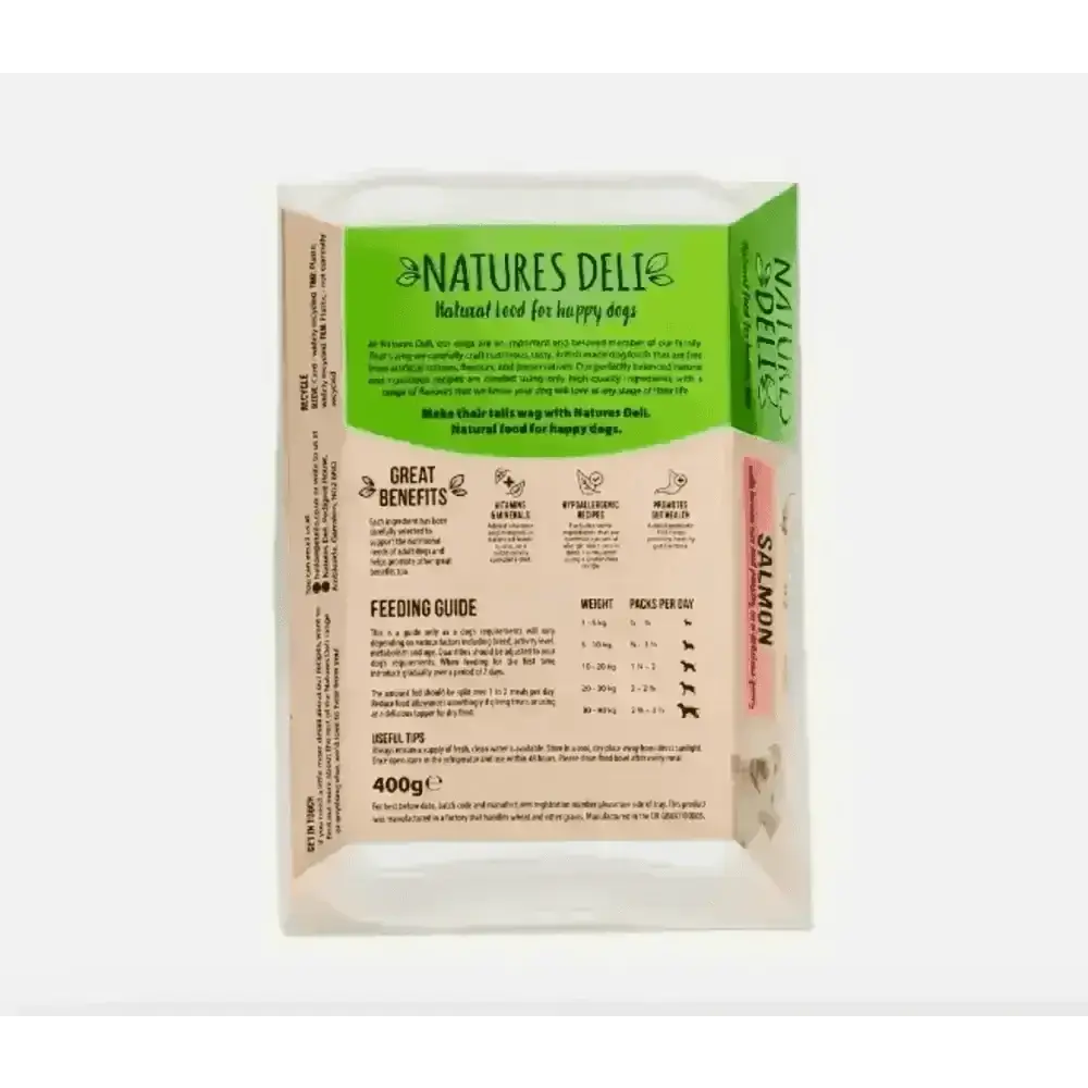 Natures Deli Salmon with Parsley & Brown Rice dog food bag