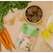 Natures Deli salmon treats with green tea, turmeric, 100g bag