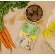 Natures Deli Turkey Jerky Treats for Dogs in Beige Bowl