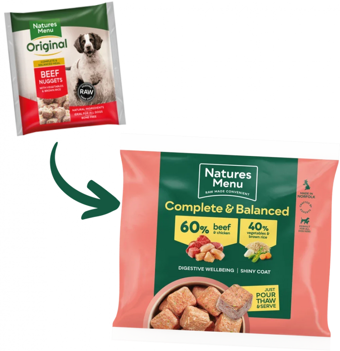 60/40 Beef and Chicken with Vegetables and Brown Rice For Adult Dogs | Natural complete raw food for dogs