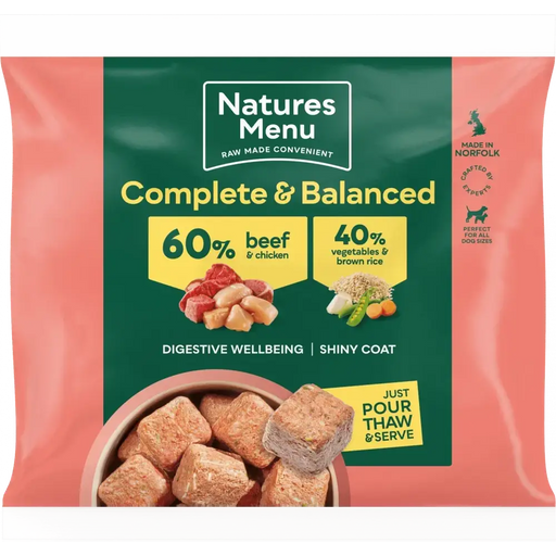 60/40 Beef and Chicken with Vegetables and Brown Rice For Adult Dogs | Natural complete raw food for dogs