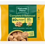 Natures Menu’s 60/40 chicken with salmon, vegetables and brown rice dog food pouch