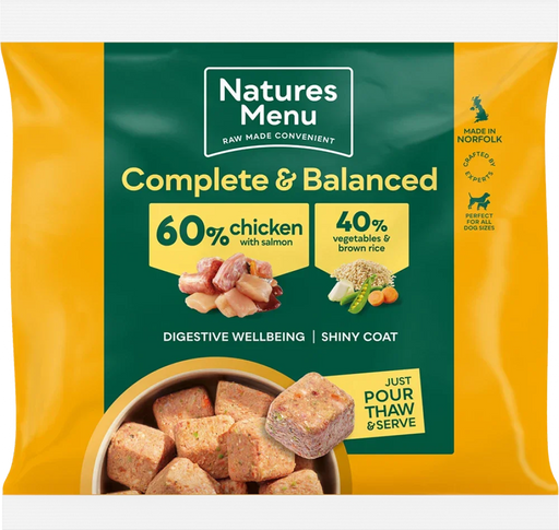 Natures Menu 60/40 Chicken with Salmon, Vegetables and Rice for Dogs | Natural raw food for dogs