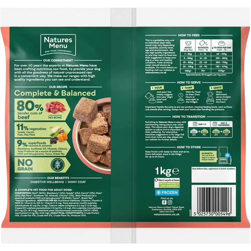 80/20 Beef with Superfoods for Adult Dogs | Natural complete raw food for dogs