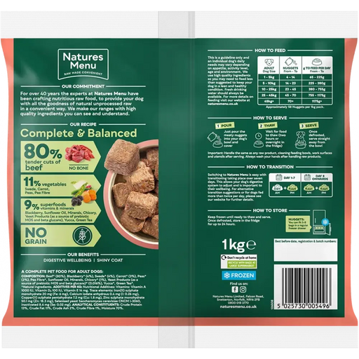 80/20 Beef with Superfoods for Adult Dogs | Natural complete raw food for dogs