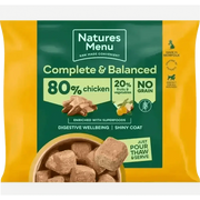 Natures Menu 80/20 Chicken with Superfoods for Adult Dogs, complete balanced single protein dog food pouch