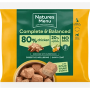 Natures Menu 80/20 Chicken with Superfoods for Adult Dogs, complete balanced single protein dog food pouch