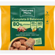 Natures Menu 80/20 Chicken with Superfoods for Adult Dogs, complete balanced single protein dog food pouch