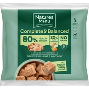 Natures Menu 80/20 Duck and Chicken with Superfoods raw nuggets for dog’s digestive wellbeing