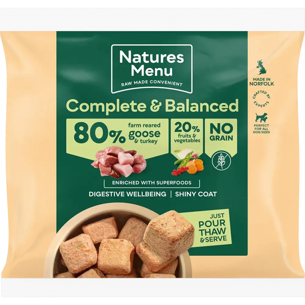 80/20 Goose and Turkey with Superfoods
For Adult Dogs | Natural raw food for dogs