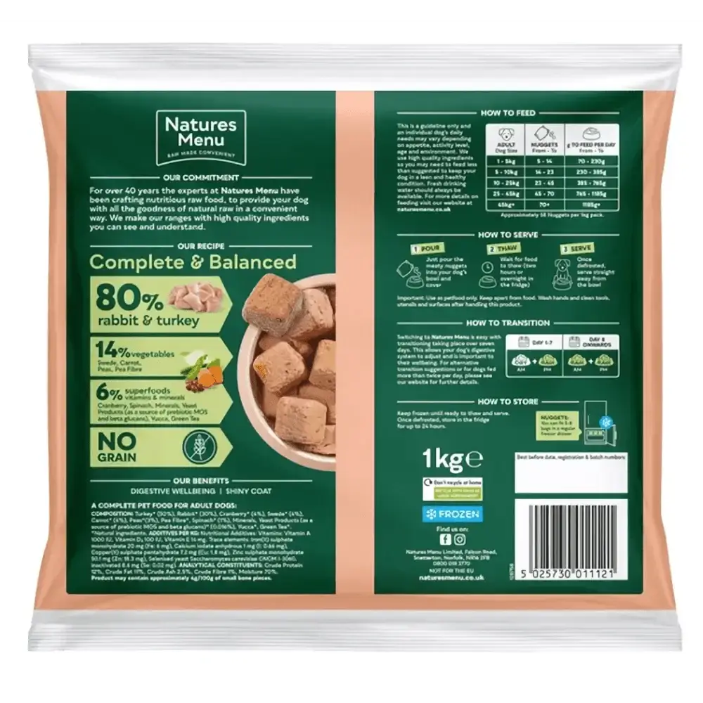 Natures Menu 80/20 Rabbit with Superfoods for Adult Dogs - Natural Raw Dog Food | Pet Shop