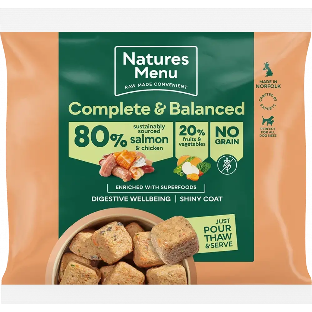 80/20 Complete & Balanced Salmon & Chicken Natures Menu Raw | Natural complete raw food for dogs