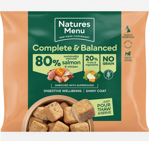 80/20 Complete & Balanced Salmon & Chicken Natures Menu Raw | Natural complete raw food for dogs