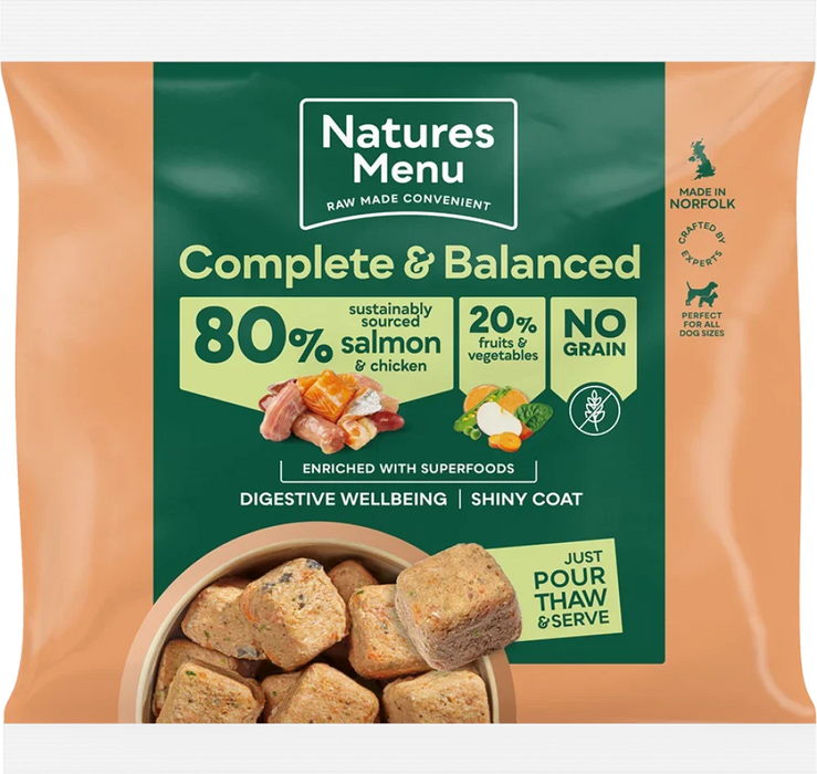 80/20 Complete & Balanced Salmon & Chicken Natures Menu Raw | Natural complete raw food for dogs