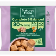 Natures Menu 80/20 Turkey with Superfoods dog food pouch, grain-free and balanced for adult dogs