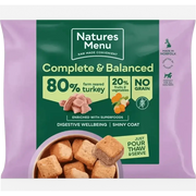 Natures Menu 80/20 Turkey with Superfoods dog food pouch, grain-free and balanced for adult dogs