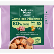 Natures Menu 80/20 Turkey with Superfoods dog food pouch, grain-free and balanced for adult dogs
