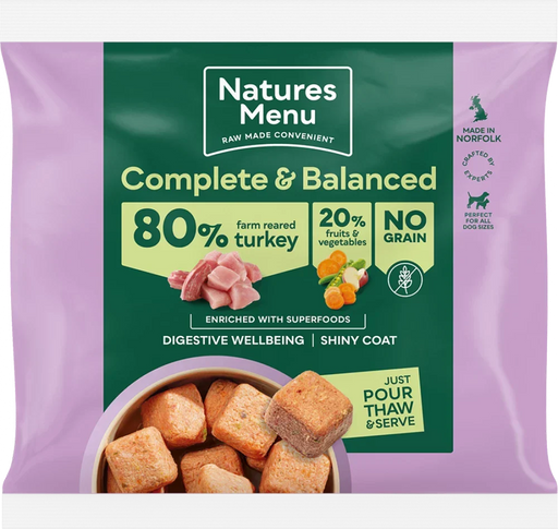 Natures Menu 80/20 Turkey with Superfoods | Natural raw food for dogs