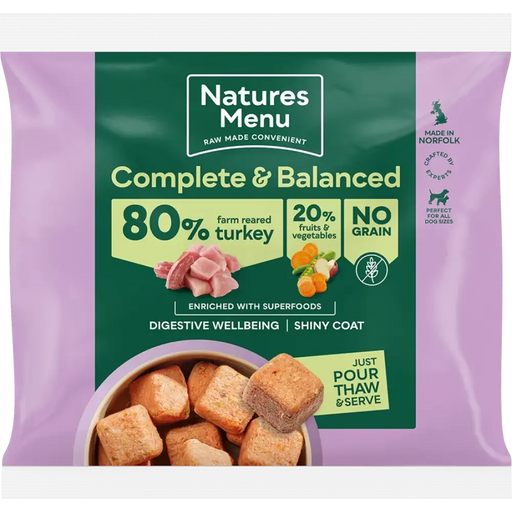 Natures Menu 80/20 Turkey with Superfoods | Natural raw food for dogs