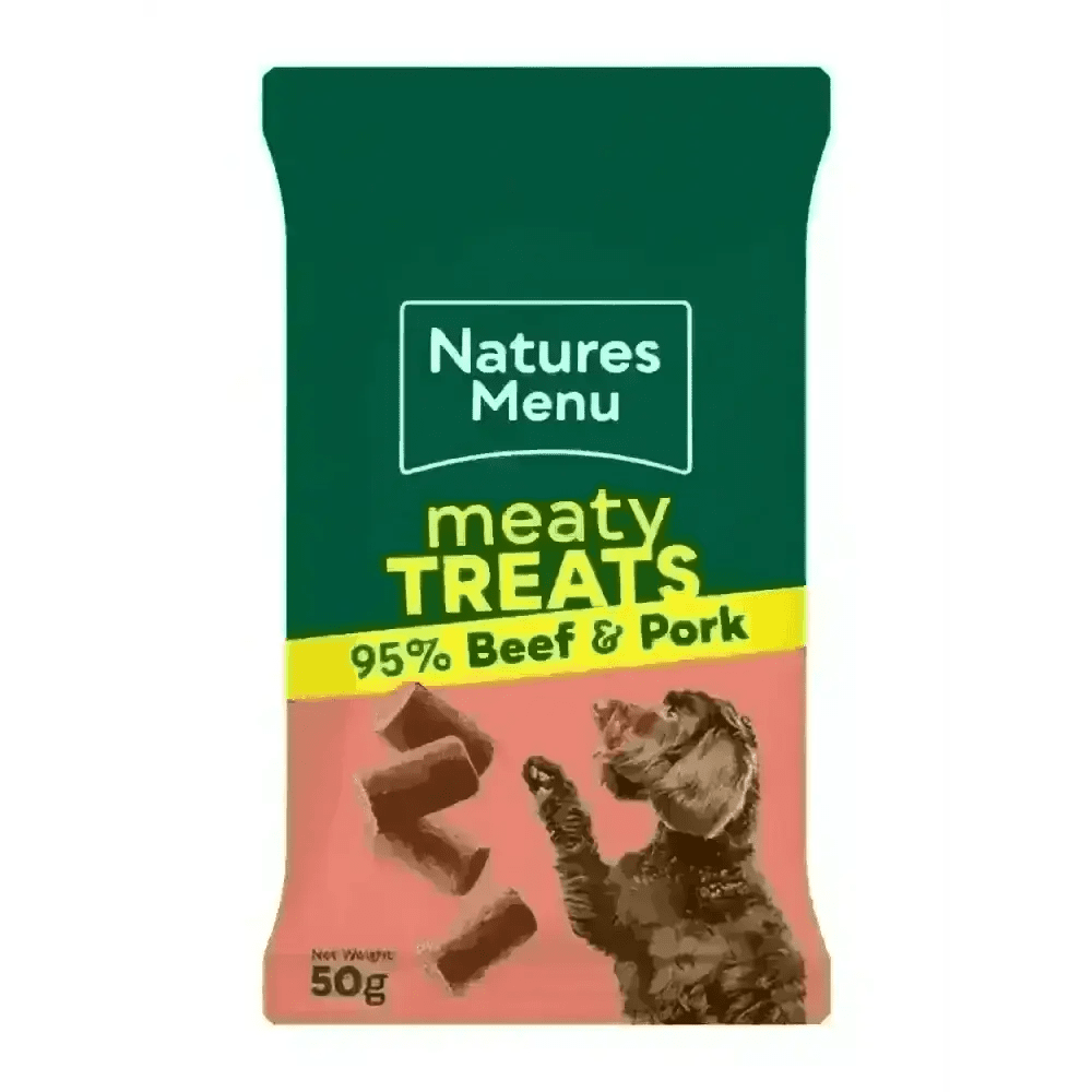 Natures Menu Beef Mini Treats with real meat, ideal for ultimate real meat training