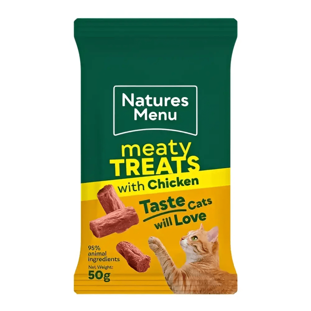 Natures Menu chicken liver and pork mini treats for cats, 50g bag