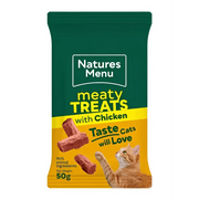 Natures Menu chicken liver and pork mini treats for cats, 50g bag