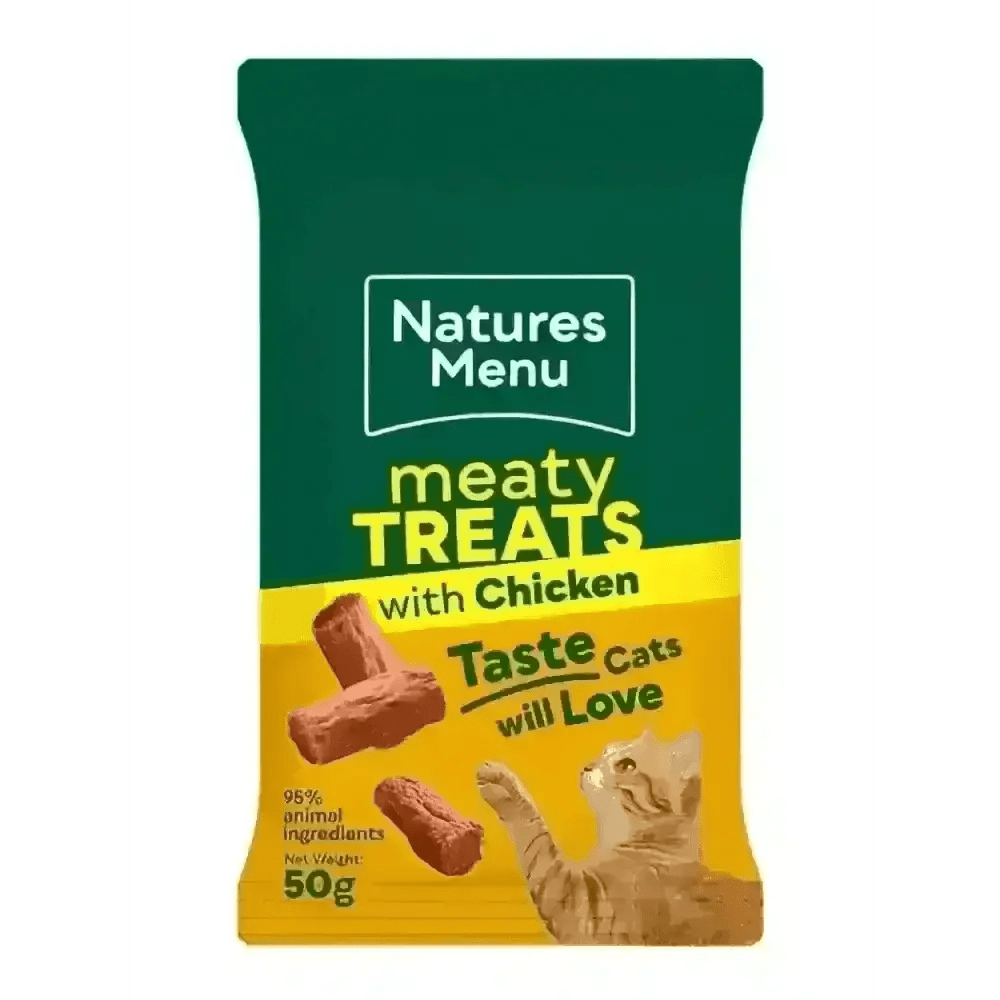 Natures Menu chicken liver and pork mini treats for cats, 50g bag