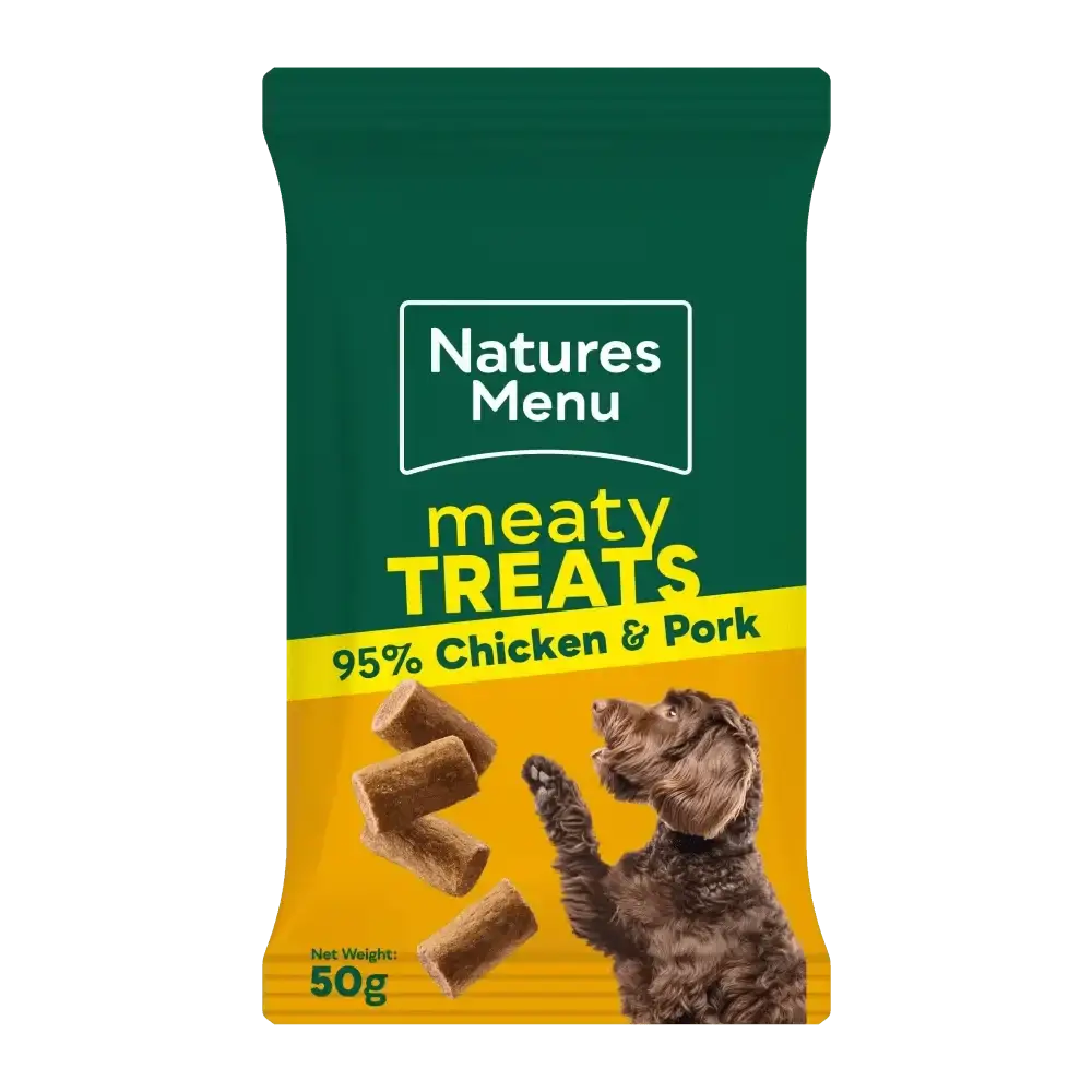Natures Menu Chicken Mini Treats with 95% real chicken and pork flavor for ultimate real meat training