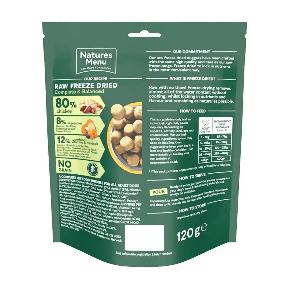 Natures Menu Complete Freeze Dried Chicken 120g Pouch