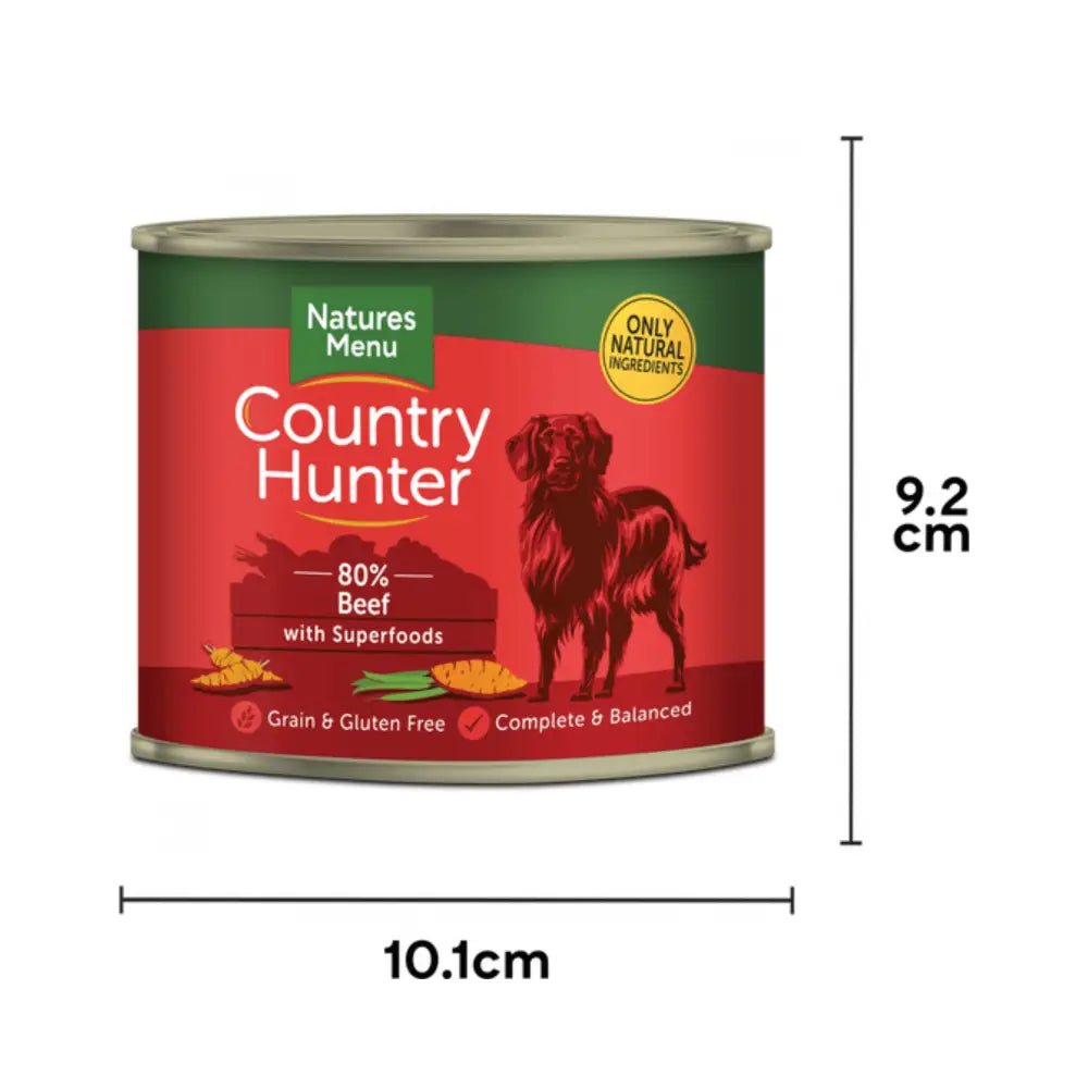 Natures Menu Country Hunter Dog Food Beef Can with 80% Beef