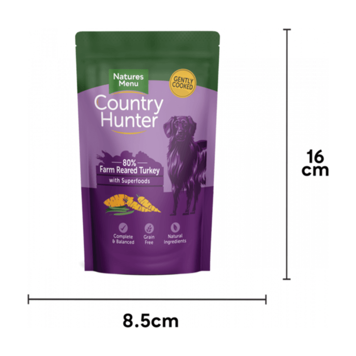 Natures Menu Country Hunter Farm Reared Turkey Wet Dog Food Pouches - Natural Wet Dog Food